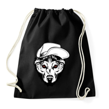 PRINTFASHION Kalapos farkas - Sportzsák, Tornazsák - Fekete tornazsák