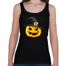 PRINTFASHION Kalapos halloween tök - Női atléta - Fekete női felső