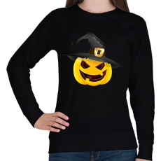 PRINTFASHION Kalapos halloween tök - Női pulóver - Fekete