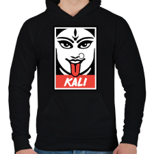 PRINTFASHION Kali - Férfi kapucnis pulóver - Fekete férfi pulóver, kardigán