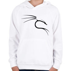PRINTFASHION Kali linux black - Gyerek kapucnis pulóver - Fehér