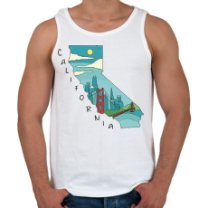 PRINTFASHION Kalifornia - Férfi atléta - Fehér