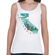 PRINTFASHION Kalifornia - Női atléta - Fehér női trikó