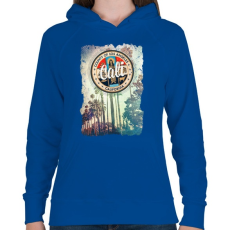 PRINTFASHION Kalifornia - Női kapucnis pulóver - Királykék