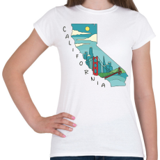 PRINTFASHION Kalifornia - Női póló - Fehér