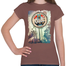 PRINTFASHION Kalifornia - Női póló - Mogyoróbarna női póló