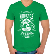 PRINTFASHION Kaliforniai öreg motorosok - Férfi V-nyakú póló - Zöld férfi póló