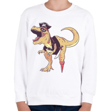 PRINTFASHION Kalóz dínó - Gyerek pulóver - Fehér