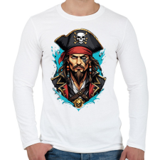 PRINTFASHION Kalóz - Férfi hosszú ujjú póló - Fehér férfi póló