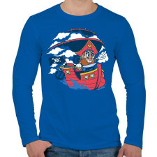 PRINTFASHION Kalóz - Férfi hosszú ujjú póló - Királykék férfi póló