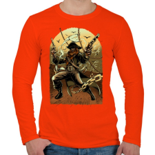 PRINTFASHION Kalóz - Férfi hosszú ujjú póló - Narancs férfi póló