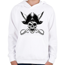 PRINTFASHION Kalóz  - Gyerek kapucnis pulóver - Fehér