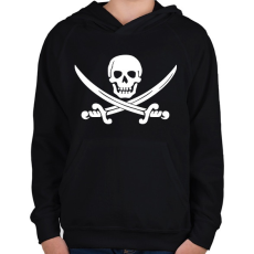 PRINTFASHION Kalóz - Gyerek kapucnis pulóver - Fekete