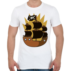 PRINTFASHION Kalóz hajó - Férfi póló - Fehér