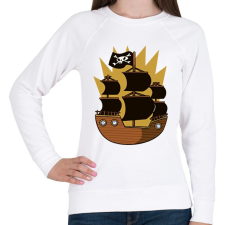 PRINTFASHION Kalóz hajó - Női pulóver - Fehér női pulóver, kardigán