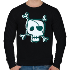 PRINTFASHION Kalóz halálfej - Férfi pulóver - Fekete férfi pulóver, kardigán