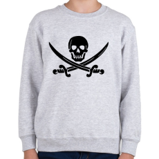 PRINTFASHION Kalóz Logó - Fekete - Gyerek pulóver - Sport szürke