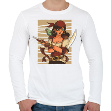 PRINTFASHION Kalóz nő - Férfi hosszú ujjú póló - Fehér férfi póló