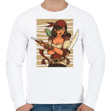 PRINTFASHION Kalóz nő - Férfi pulóver - Fehér férfi pulóver, kardigán