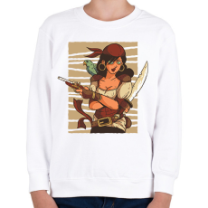 PRINTFASHION Kalóz nő - Gyerek pulóver - Fehér