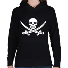 PRINTFASHION Kalóz - Női kapucnis pulóver - Fekete női pulóver, kardigán