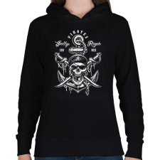 PRINTFASHION kalóz - Női kapucnis pulóver - Fekete női pulóver, kardigán
