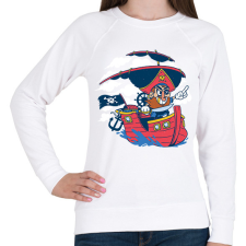 PRINTFASHION Kalóz - Női pulóver - Fehér női pulóver, kardigán