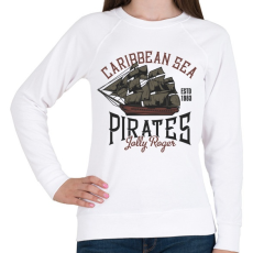 PRINTFASHION Kalózhajó - Caribbean Sea - Női pulóver - Fehér