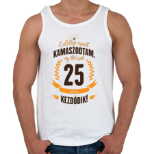 PRINTFASHION kamasz-25-brown-orange - Férfi atléta - Fehér atléta, trikó