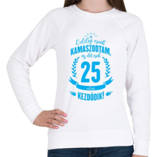 PRINTFASHION kamasz-25-cyan - Női pulóver - Fehér női pulóver, kardigán