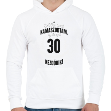 PRINTFASHION kamasz-30-black-white - Férfi kapucnis pulóver - Fehér férfi pulóver, kardigán