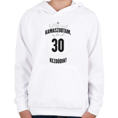 PRINTFASHION kamasz-30-black-white - Gyerek kapucnis pulóver - Fehér