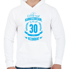 PRINTFASHION kamasz-30-cyan - Férfi kapucnis pulóver - Fehér
