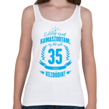 PRINTFASHION kamasz-35-cyan - Női atléta - Fehér női trikó