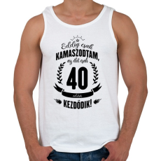 PRINTFASHION kamasz-40-black - Férfi atléta - Fehér