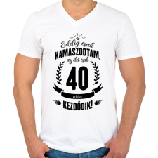 PRINTFASHION kamasz-40-black - Férfi V-nyakú póló - Fehér férfi póló