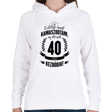 PRINTFASHION kamasz-40-black - Női kapucnis pulóver - Fehér