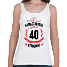 PRINTFASHION kamasz-40-black-red - Női atléta - Fehér női trikó