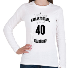 PRINTFASHION kamasz-40-black-white - Női hosszú ujjú póló - Fehér