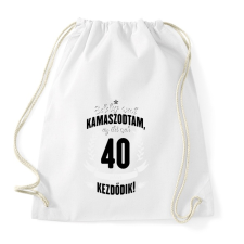 PRINTFASHION kamasz-40-black-white - Sportzsák, Tornazsák - Fehér tornazsák