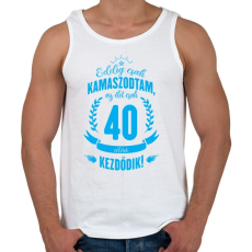 PRINTFASHION kamasz-40-cyan - Férfi atléta - Fehér