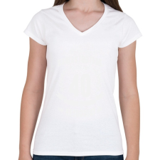 PRINTFASHION kamasz-40-white - Női V-nyakú póló - Fehér női póló