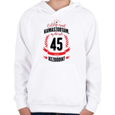 PRINTFASHION kamasz-45-black-red - Gyerek kapucnis pulóver - Fehér