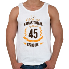 PRINTFASHION kamasz-45-brown-orange - Férfi atléta - Fehér atléta, trikó