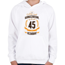 PRINTFASHION kamasz-45-brown-orange - Gyerek kapucnis pulóver - Fehér