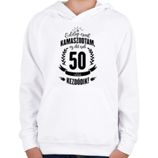 PRINTFASHION kamasz-50-black - Gyerek kapucnis pulóver - Fehér gyerek pulóver, kardigán