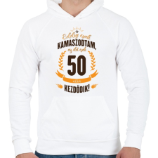 PRINTFASHION kamasz-50-brown-orange - Férfi kapucnis pulóver - Fehér férfi pulóver, kardigán