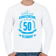 PRINTFASHION kamasz-50-cyan - Férfi pulóver - Fehér férfi pulóver, kardigán