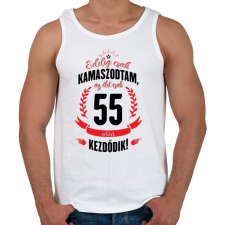 PRINTFASHION kamasz-55-black-red - Férfi atléta - Fehér atléta, trikó