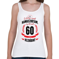 PRINTFASHION kamasz-60-black-red - Női atléta - Fehér női trikó
